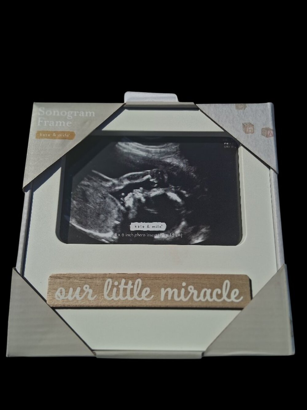 NWT Kate & Milo "Our Little Miracle" Sonogram Frame Baby Keepsake